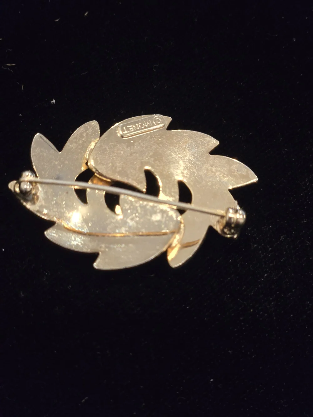 Monet Gold-Tone Leaf Swirl Brooch